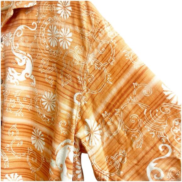 Tommy Bahama 100% Silk Shirt Dragons Asian Print Size Large Cabana - Picture 6 of 10